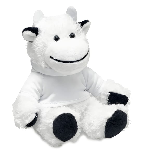 Manny the Cow Plush with Hoodie - Perfect for Sublimation Printing