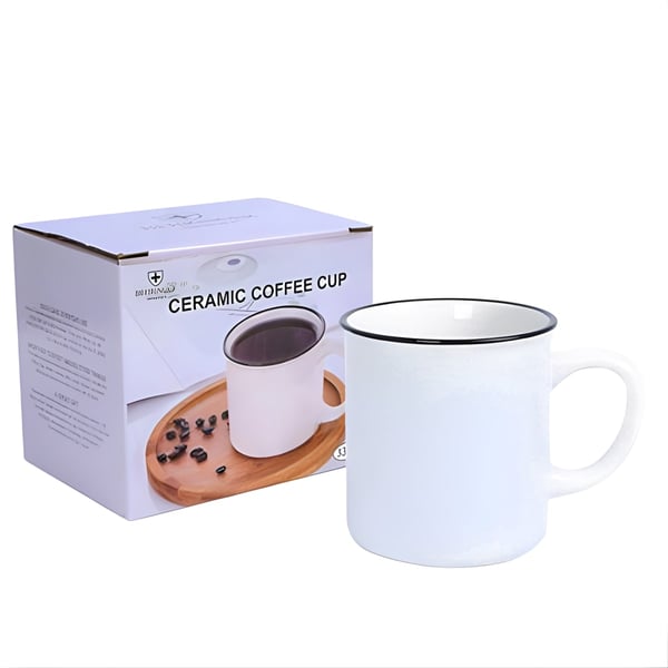 Elegant White Ceramic Mug - 350 ml