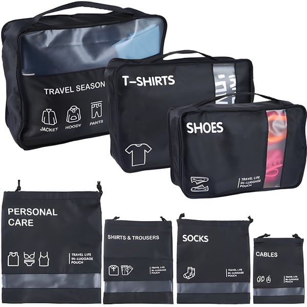 Smart 7-Piece Travel Packing Organizer Set