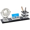 Luxury Crystal Globe Stand with Pen Holder and Business Card Holder