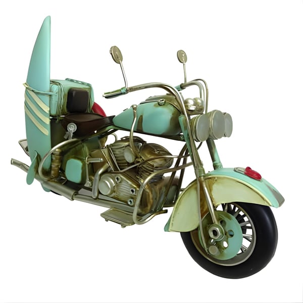 אופנוע הארלי כחול משולב עם גלשן