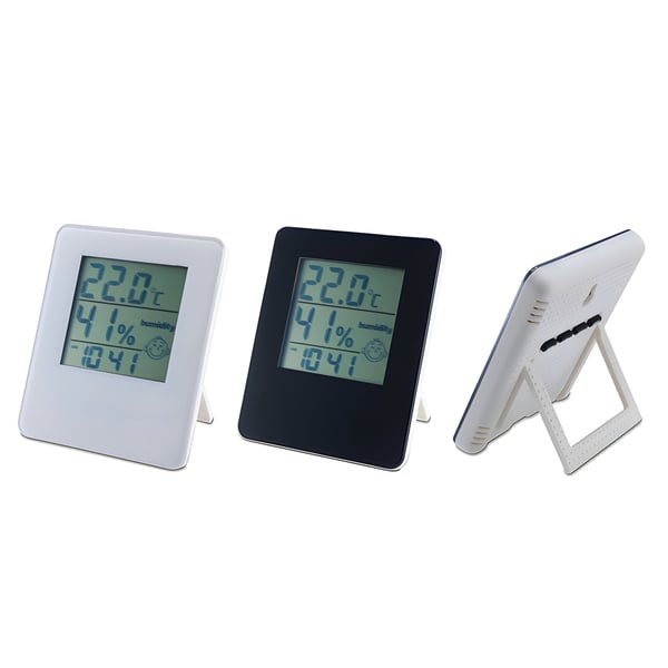 שעון שולחני דיגיטלי רב-פונקציונלי עם מד טמפרטורה ולחות