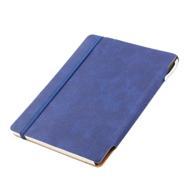 מחברת A5 דמוי עור בצבע רויאל עם כריכה רכה