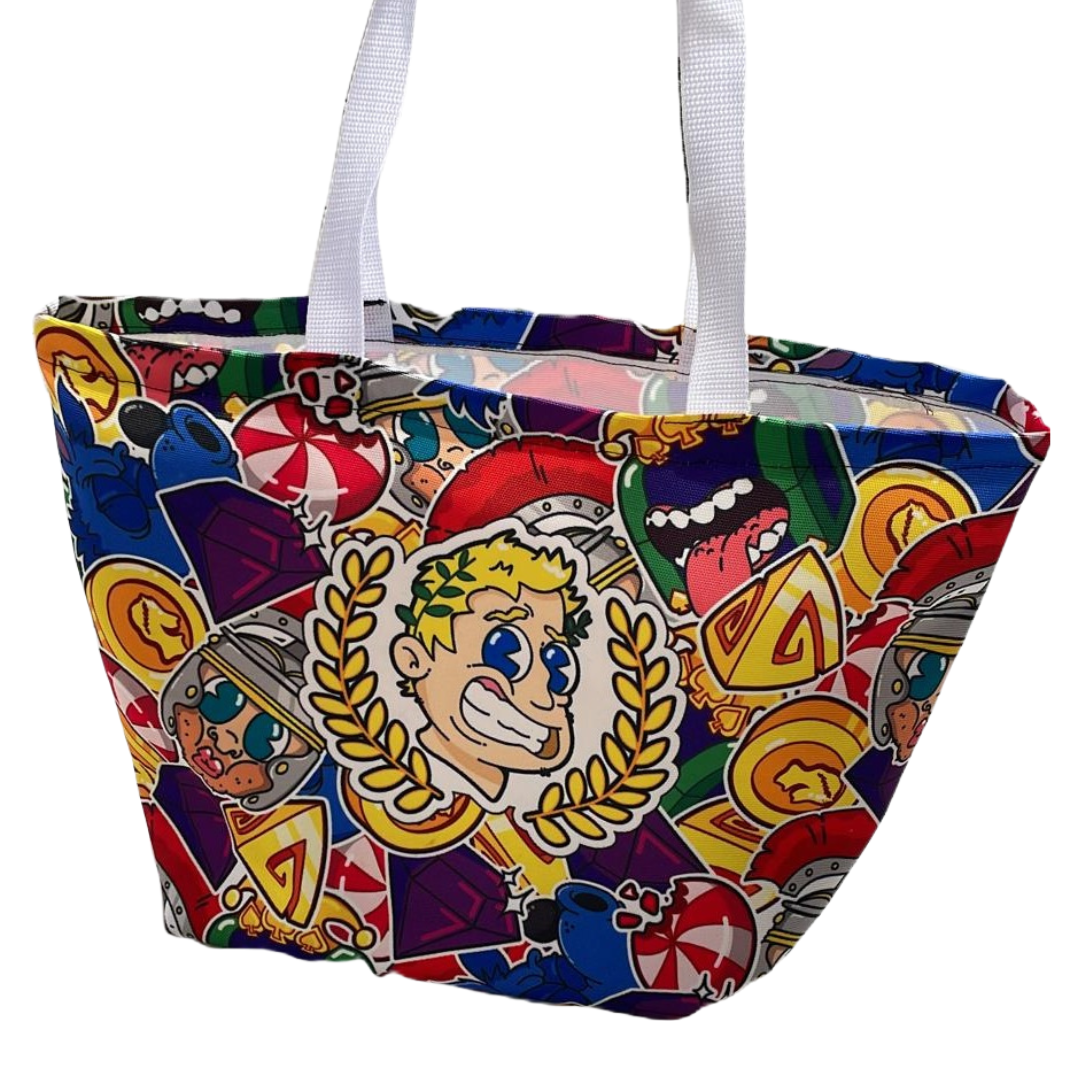 תיק צד לים ניו-יורק מבד קנווס עבה עם הדפסה צבעונית 55x35 ס"מ