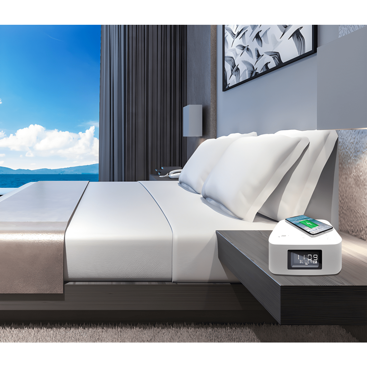 מערכת סטריאו Hi-Fi משולבת טעינה אלחוטית Qi Pure Acoustics