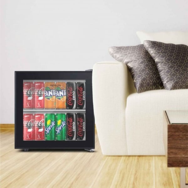 מקרר מיני בר 50 ליטר בעיצוב מודרני עם דלת זכוכית