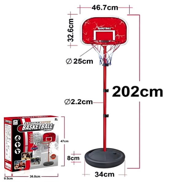 Adjustable Basketball Hoop on a Pole Stand – Up to 2 Meters High