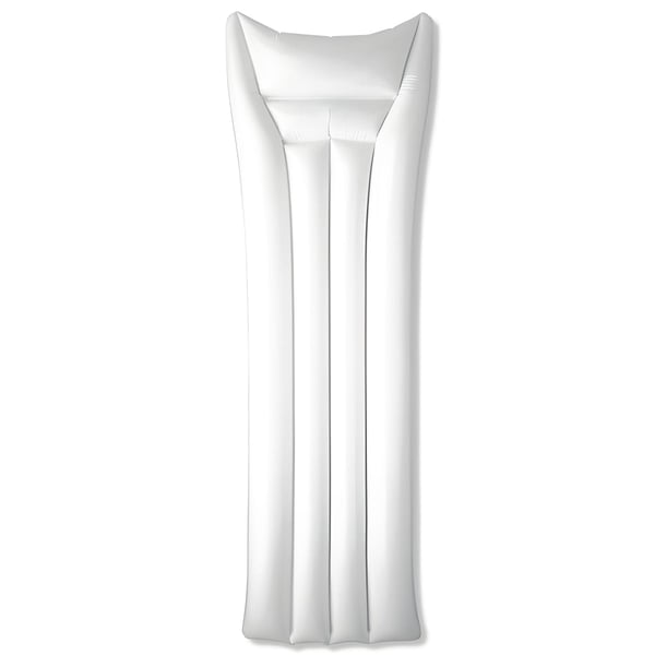 Inflatable PVC Beach Mattress in Classic White