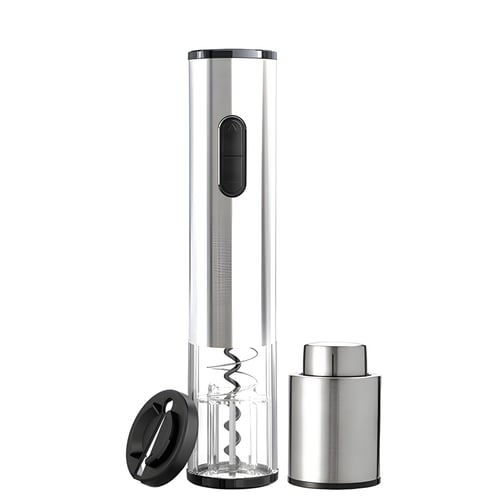 סט פותחן יין חשמלי מנירוסטה עם משאבת וואקום