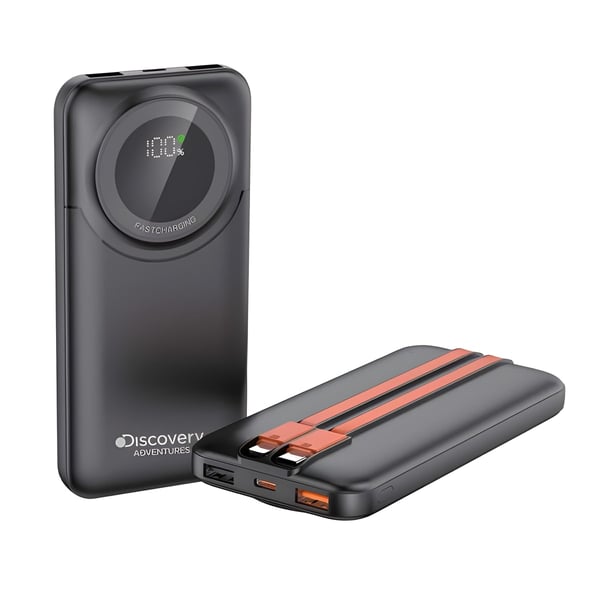 מטען נייד עוצמתי 10,000mAh מבית Discovery עם טעינה מהירה