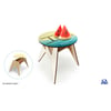 Round Beach Wooden Table with Sand Legs