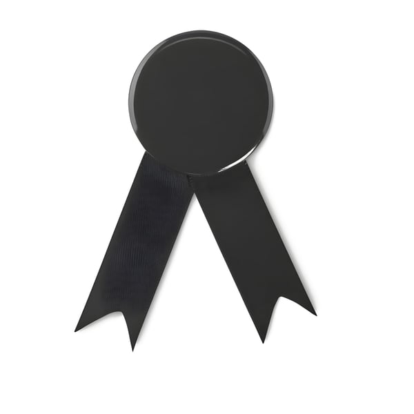 Metal Awareness Ribbon Brooch with Clip