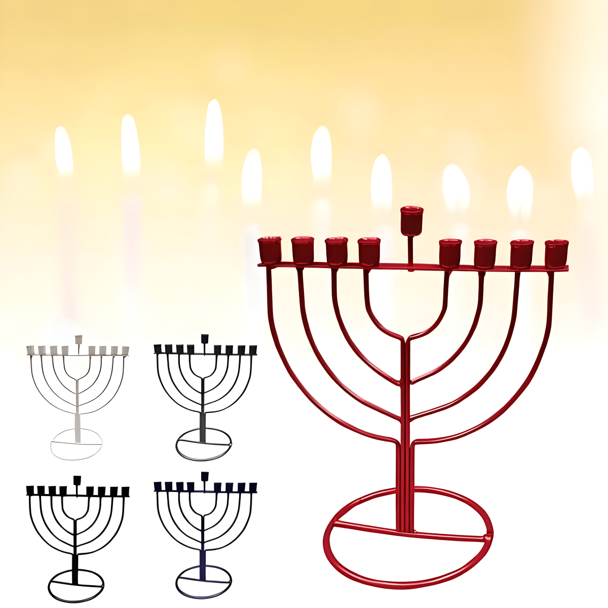 עיצוב חנוכיית מתכת יוקרתית בעיצוב ספירלה, 18x20 ס"מ