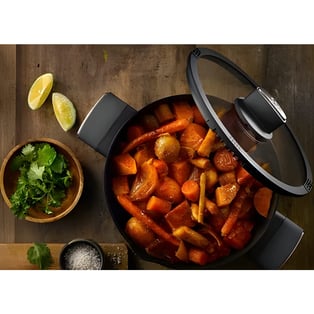 מארז 2 סירי סוטאז' עם ציפוי שיש וידיות אדומות מסדרת קאפסטון מבית רוסו