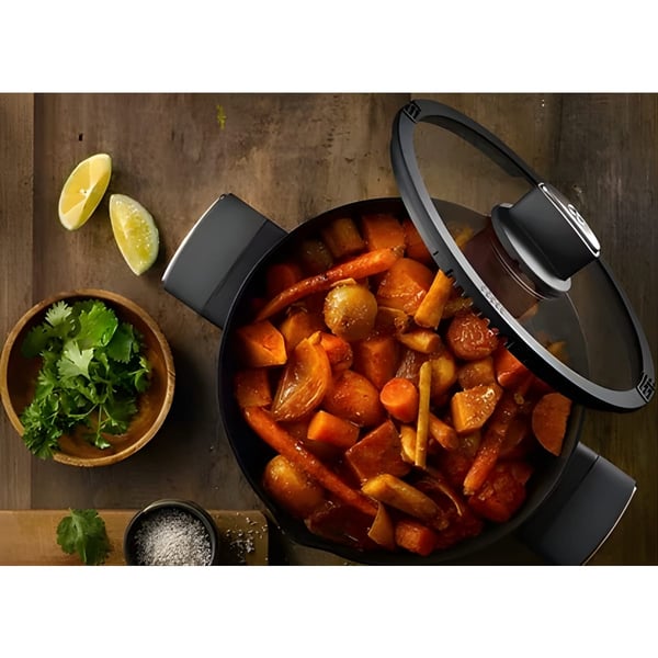 Set of 2 Sauté Pans with Marble Coating and Red Handles from Roso's Capstone Series