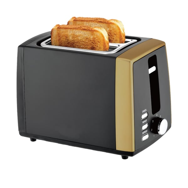 Matte Black Toaster with Copper Finish