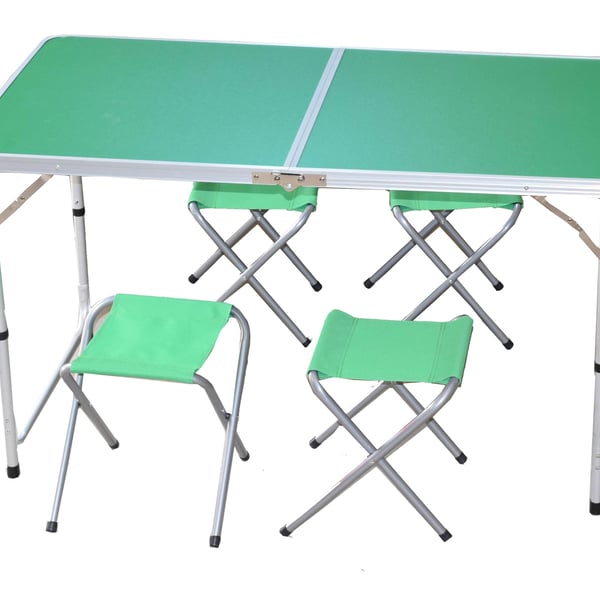Folding Aluminum Table with 4 Chairs - Perfect Garden Experience