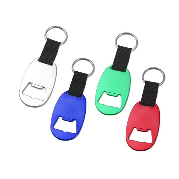 Aluminum Keychain with Fabric Strap Bottle Opener