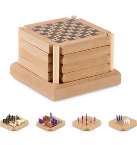 סט תחתיות משחק מפקק ועץ