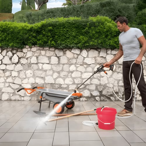 מכשיר שטיפה בלחץ גבוה נטען WORX - כולל אביזרים וסוללה