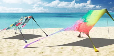 ציליות חוף זוגיות עם הדפס צבעוני - מבית אמה הנסון