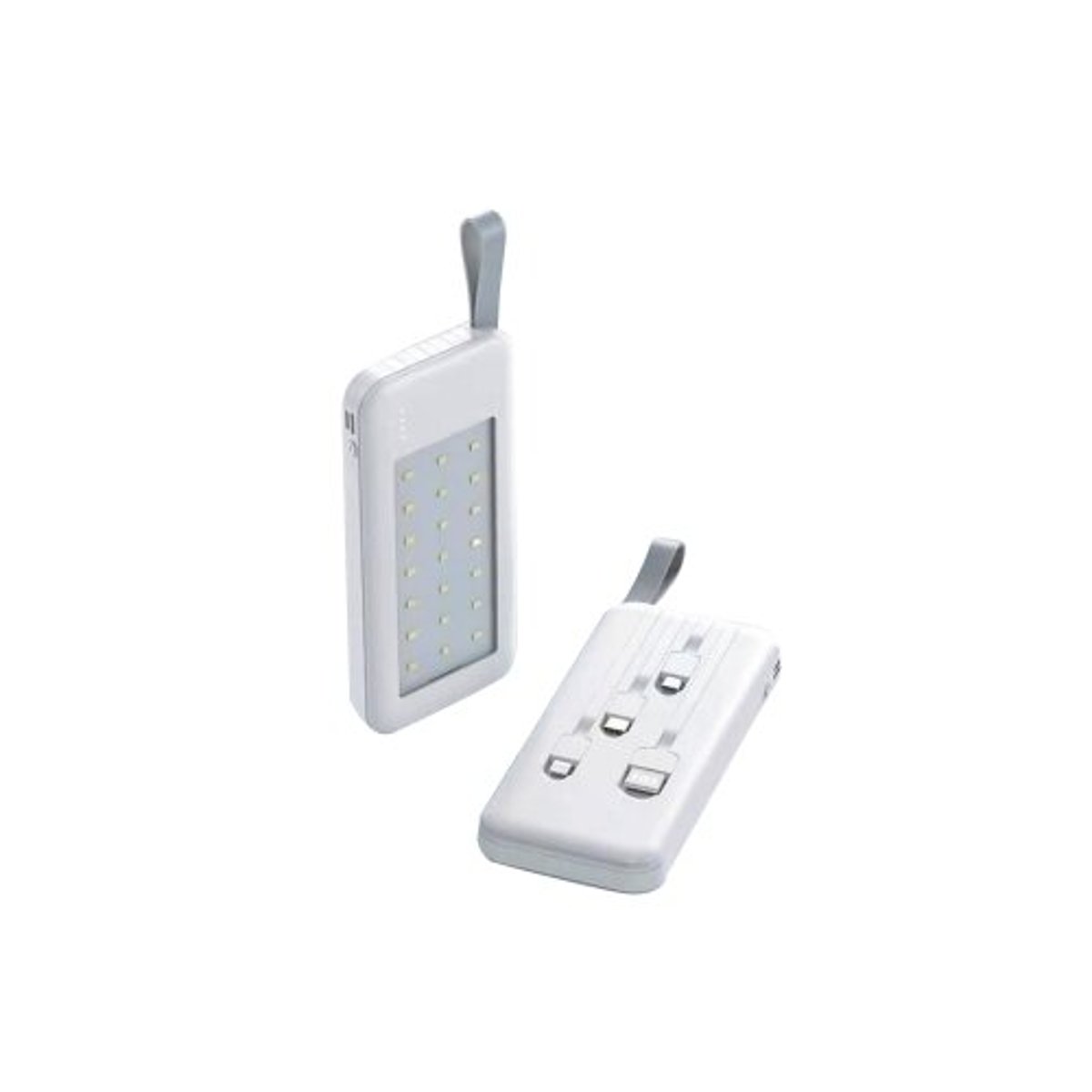 בנק סוללות 12000mAh עם תאורת חירום לד חזקה וכבלים מובנים
