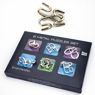 מארז מושלם של 6 פאזלים ממתכת - אתגר חשיבה יצירתי
