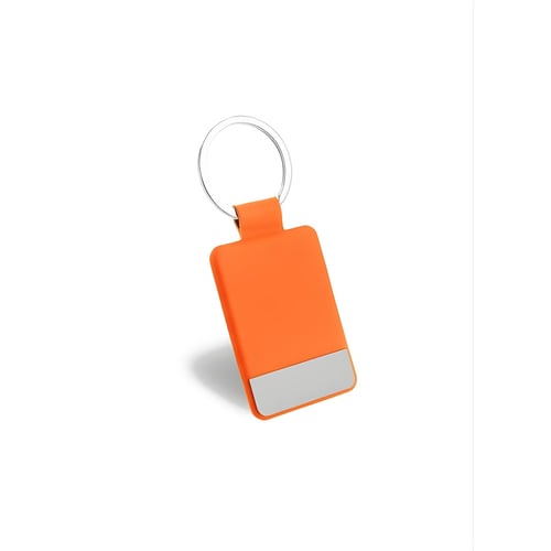 מחזיק מפתחות עור יוקרתי עם לוחית מתכת