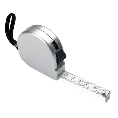 סרט מדידה מקצועי 2 מטר עם מארז כסוף