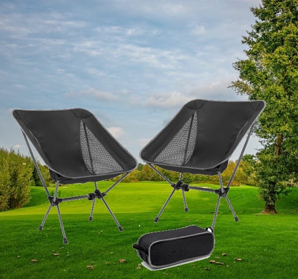 זוג כיסאות קמפינג מתקפלים איכותיים לטיולים וחוף הים