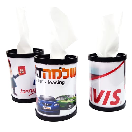 קופסת טישו ממותגת לרכב ולמשרד
