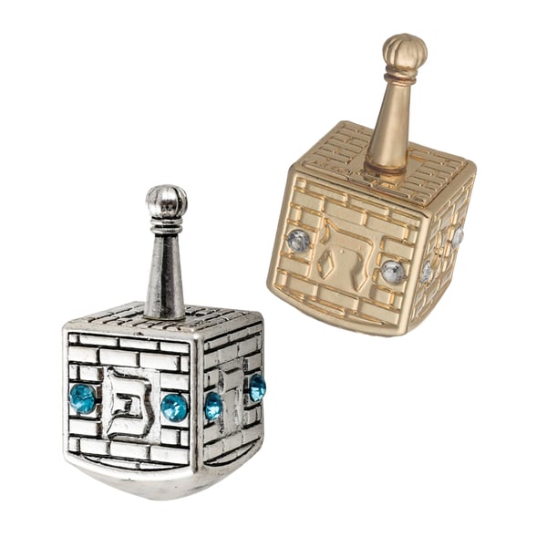 “Kotel” Dreidel N.G.H.P – 4 cm, Gold/Silver