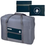 תיק נסיעות אפור קל לקיפול עם נרתיק נשיאה