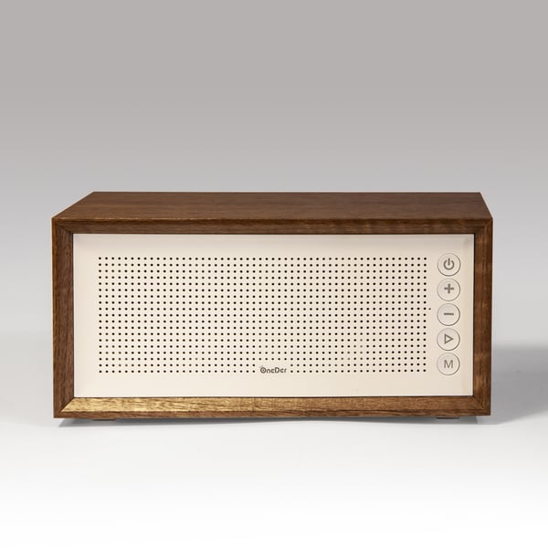 Powerful Speaker with Elegant Wood Frame