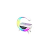 Bluetooth Speaker with Fast Wireless Charger, Clock, and LED Mood Light