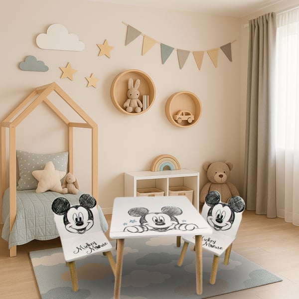 Luxury Wooden Dining Table Set with 2 Chairs