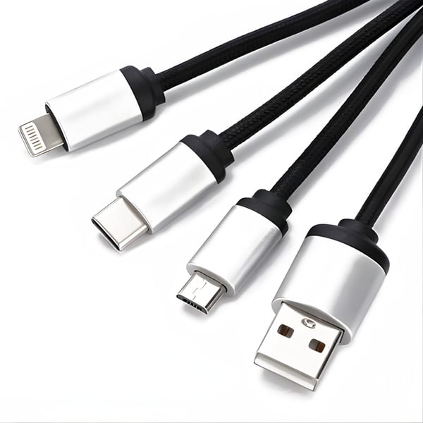Multi-Functional Charging Cable with Interchangeable Adapters