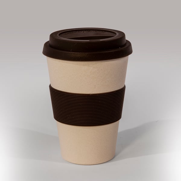 Reusable Bamboo Cup with Silicone Sleeve and Lid