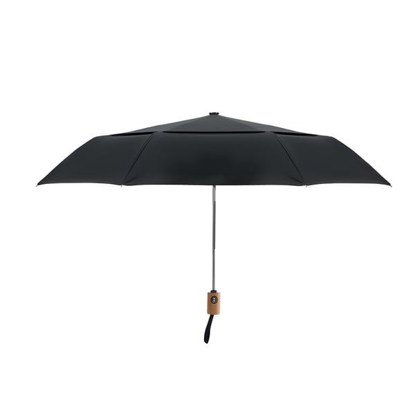 21-Inch Auto Open Windproof Umbrella with Bamboo Handle