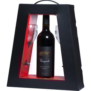 מארז יוקרתי של יין עם גביעים
