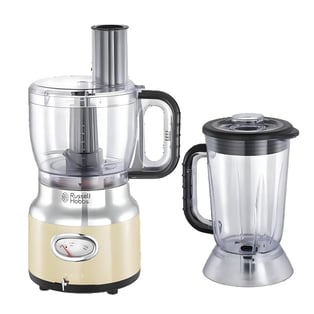 Retro-Style Food Processor and Blender in Cream