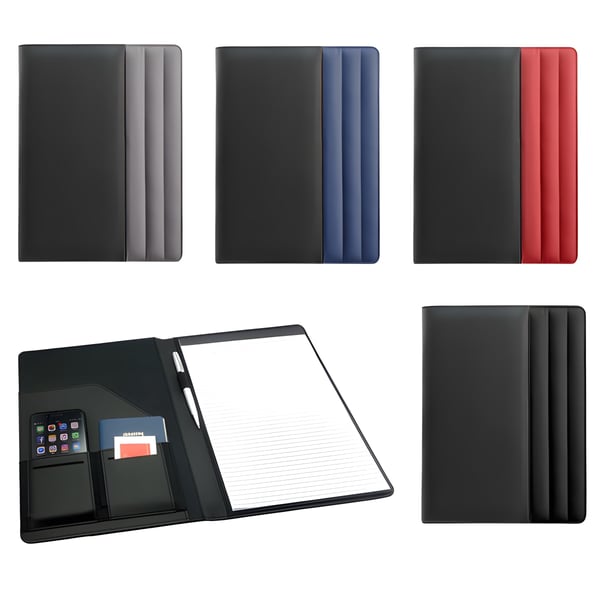 Executive A4 Portfolio with Faux Leather and Nylon Fabric
