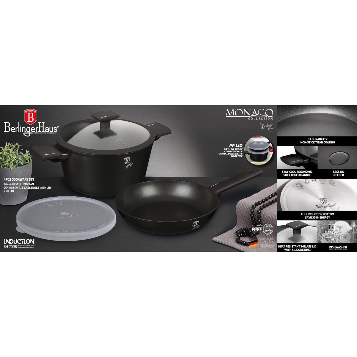 סט כלי בישול איכותי 4 חלקים Monaco