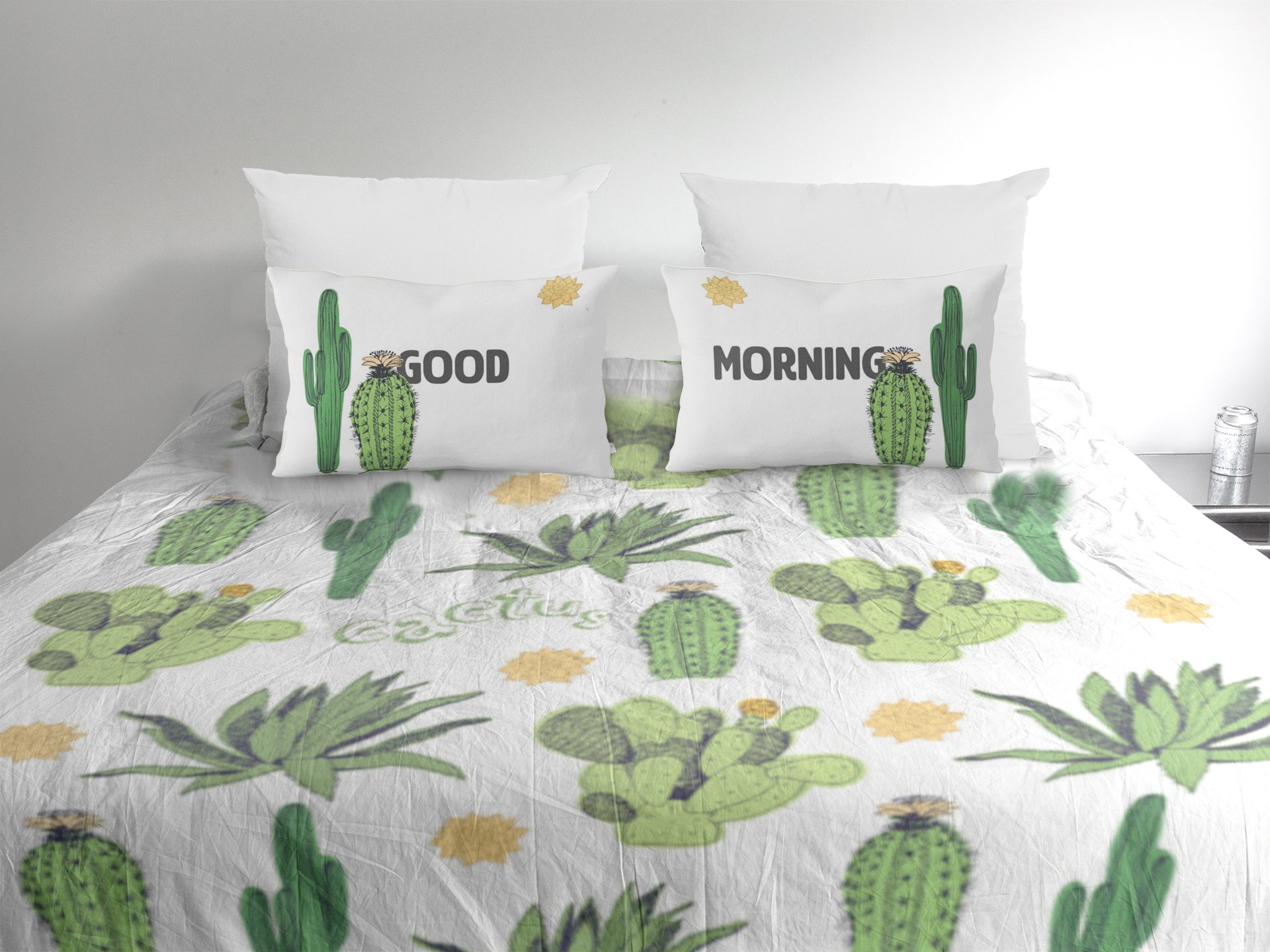 סט מצעים זוגיים קקטוסים - שינוי לאווירה רעננה