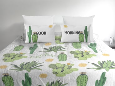 סט מצעים זוגיים קקטוסים - שינוי לאווירה רעננה