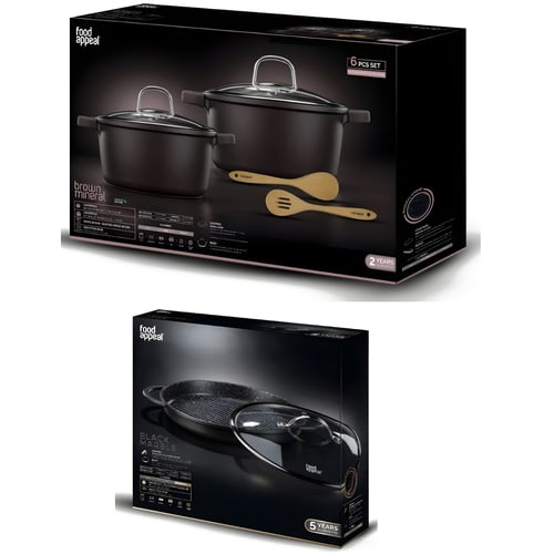 Luxury Kitchen Set with Mineral Cookware and 30cm Round Grill