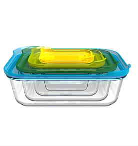 סט 4 קופסאות זכוכית לאחסון על ידי SOHO - שמירה על טריות המזון