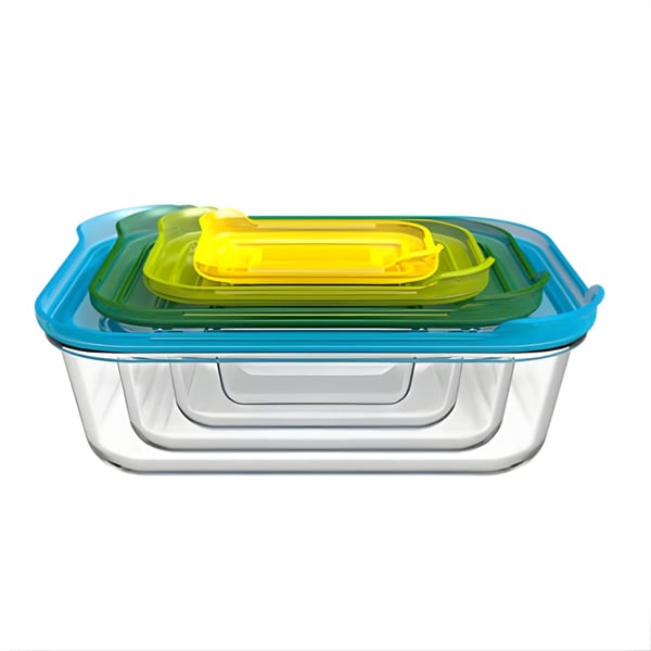 סט 4 קופסאות זכוכית לאחסון על ידי SOHO - שמירה על טריות המזון