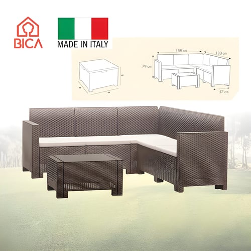 ערכת ריהוט גן פינתי נברסקה חום מאיטליה