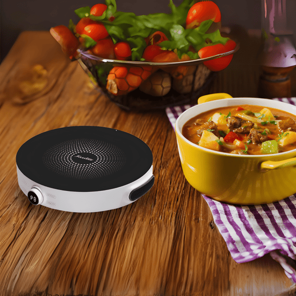 Powerful 2000W Round Induction Cooker with Touchscreen by SAUTER